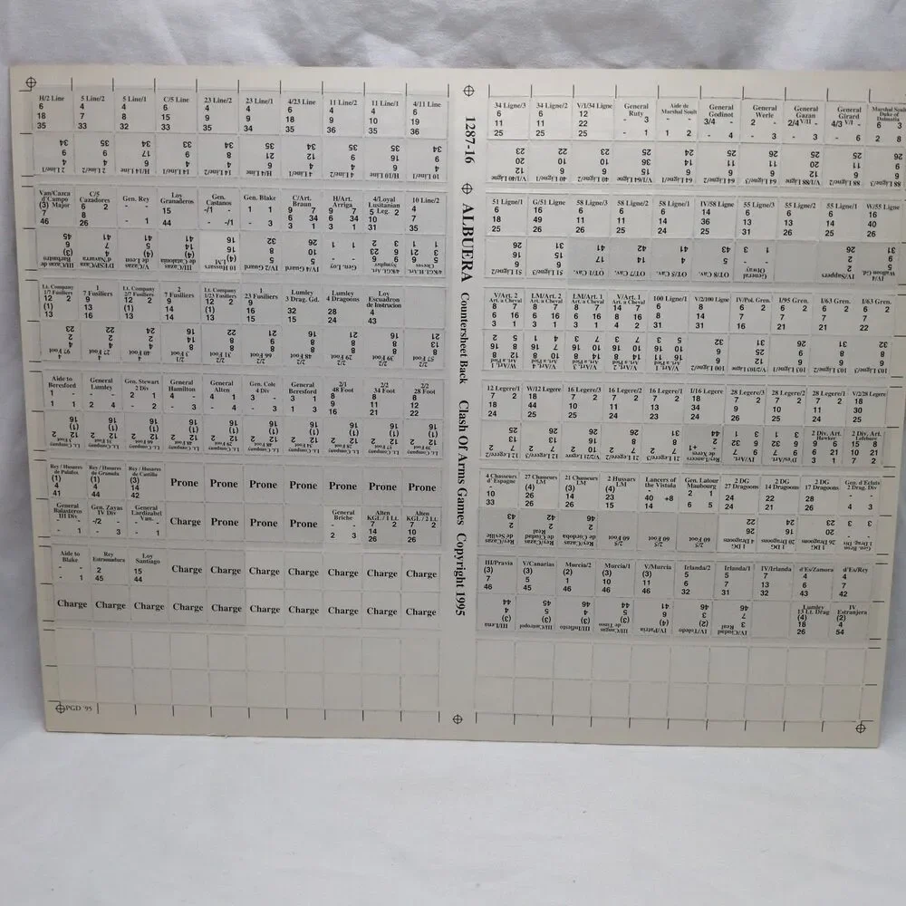Clash Of Arms La Bataille Albuera Countersheet Only
